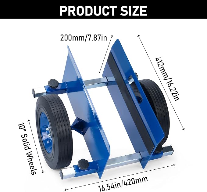 AIWFL Panel Dolly Heavy Duty Door Cart 1100LBS Capacity Adjustable Drywall Mover with 10" Solid Wheels Panel Cart for Drywall Sheet Material Handling All Terrain Slab Dolly