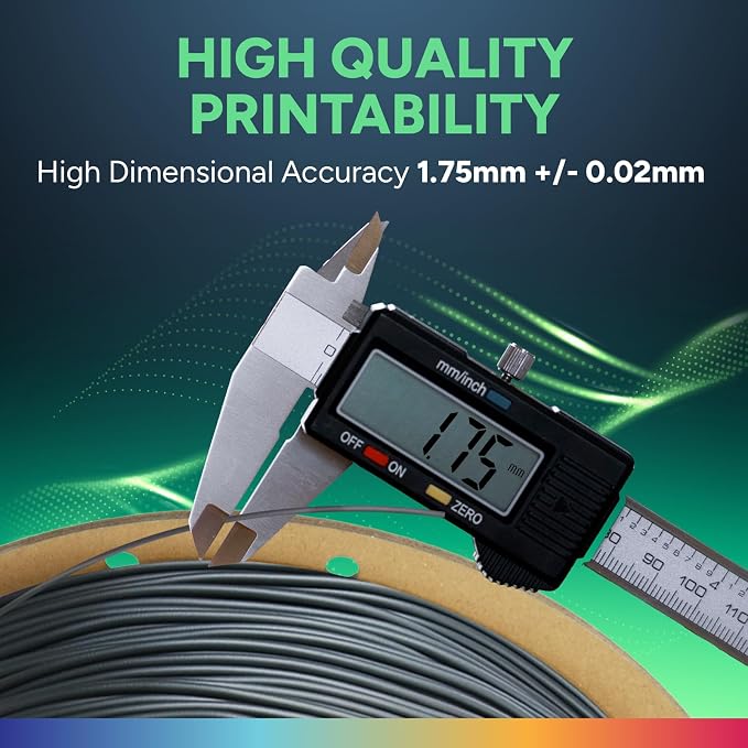 OVERTURE TPU 95A Flexible 3D Printer Filament 1.75mm | High Elasticity & Durability Filament,1kg Spool(2.2lbs),Fit Most FDM Printer(TPU Space Grey)