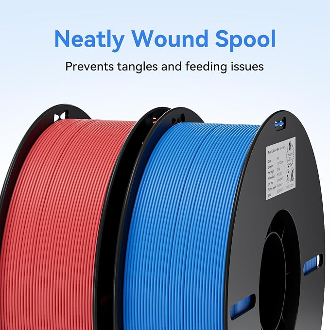 Creality 3D Printer Filament 1.75mm 4KG, PLA Filament Bulk +/- 0.02mm, 4 Pack 1kg Spool(2.2lbs) 3D Printing Filament Fits for Most FDM 3D Printers, Red Yellow Blue White