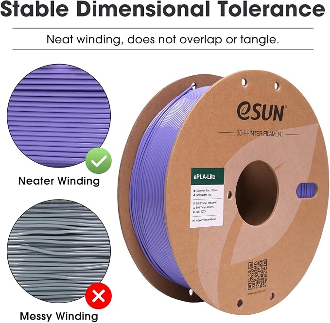 eSUN PLA Filament 1.75mm, High Toughness 3D Printer Filament Upgraded PLA Filament, Dimensional Accuracy +/- 0.03mm, 1KG Cardboard Spool (2.2 LBS) 3D Printing Filament for 3D Printers, Blue Purple