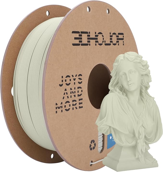 3DHoJor Matte PLA Filament 1.75mm Light Khaki, PLA 3D Printer Filament, 1kg Spool (2.2lbs) PLA Filament, Fit Most FDM 3D Printer