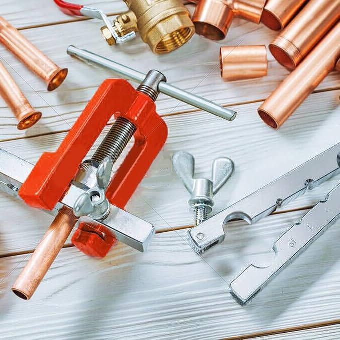 Tnisesm 3/16Inch Brake Line kit Include Copper-Plated Brake Lines with Fitting (16Pcs Fittings,2Pcs Unions+4Pcs Nut) Brake line Bender Single Flare Tool,Cutter 3/16Inch Brake line kit