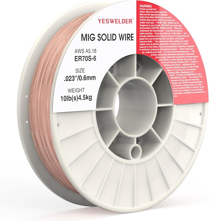 YESWELDER ER70S-6 MIG Welding Wire .023 Inch 10 Pounds ABS Strong Spool Carbon Steel MIG Solid Wire
