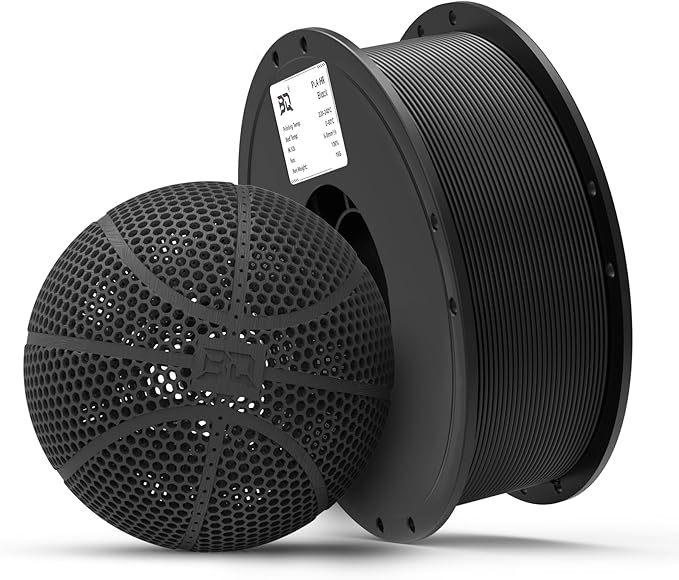 BIQU PLA-HR Flexible 3D Printer Filament Specifically for Printing Airless Basketballs, 1.75mm 1KG Spool (2.2lbs), Flexi Tough Filament Compatible with Most FDM 3D Printer (Black)