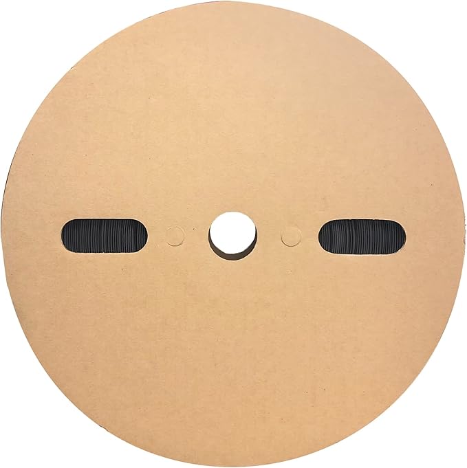 WindyNation 100 Feet (31 Meters) 1/8 inch, 1/8" I.D. Polyolefin 2:1 Black Heat Shrink Tubing