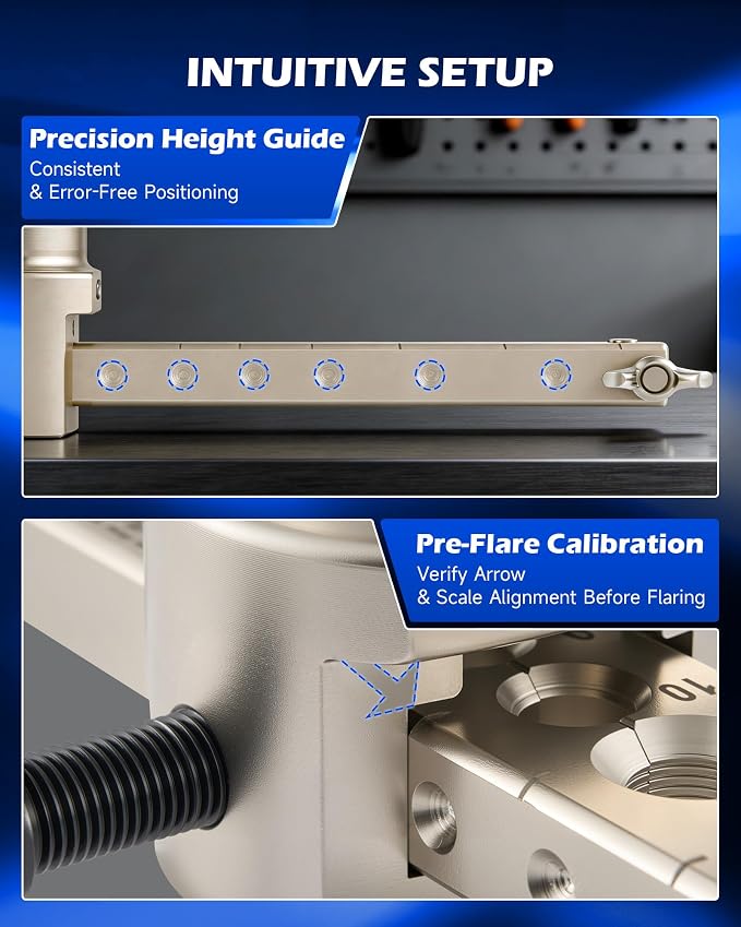 Orion Motor Tech Flaring Tool, Magnetic Height Limit 1/4"-3/4" Tube Flare Tool for 45° Eccentric Single Flares, Tubing Flare Tool Kit for Soft Copper Aluminum Steel Pipe