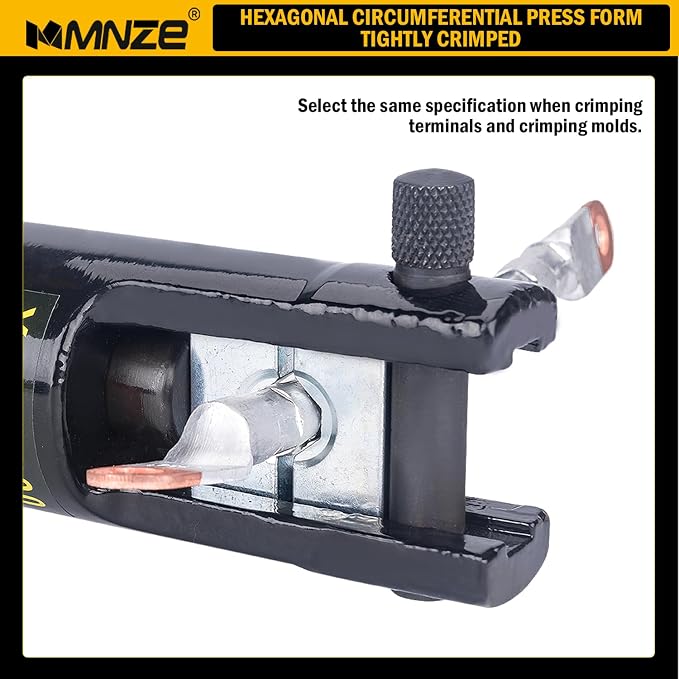 12 Ton Hydraulic Cable Lug Crimper Pliers 8 AWG to 250 MCM Hand Operated Hydraulic Crimping Tool Kit Wire Terminal Lug Battery Crimping Crimper with 8 Dies