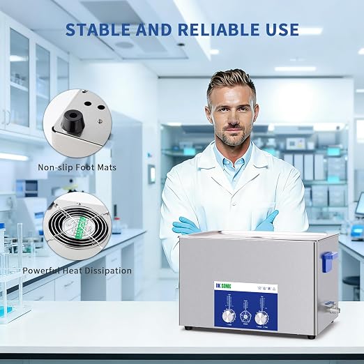DK SONIC Ultrasonic Cleaner 30L 600W, Ultrasonic Carburetors Cleaner with Power Adjustable Encoded Control and Five Modes for Parts,Circuit Board,Engines Cleaning