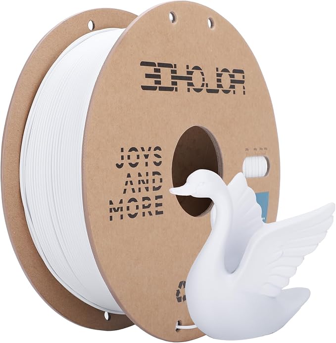 3DHoJor PLA Filament 1.75mm 3D Printer Filament,1kg Cardboard Spool (2.2lbs) Fit Most FDM 3D Printer,Dimensional Accuracy +/- 0.03 mm,Vacuum Packaging-Cold White