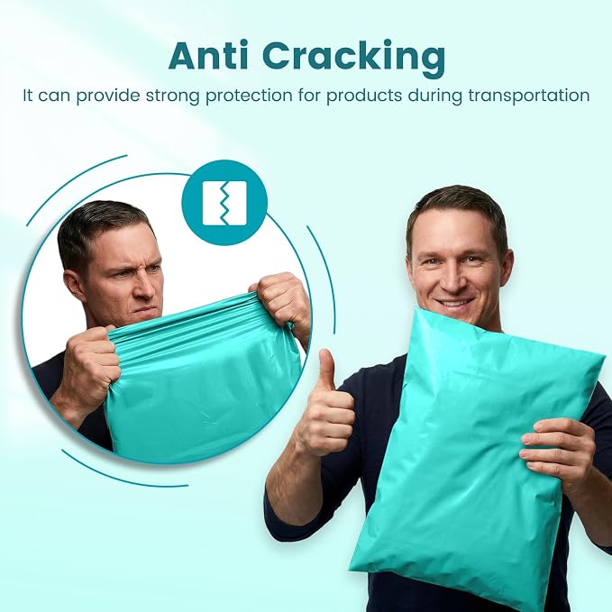 Metronic Teal Poly Mailers 14.5x19 50PC, Large Poly Mailers for Small Business Self-Seal Shipping Bags for Clothing, Shipping Envelopes, Packaging Bags, Mailing Poly Bags