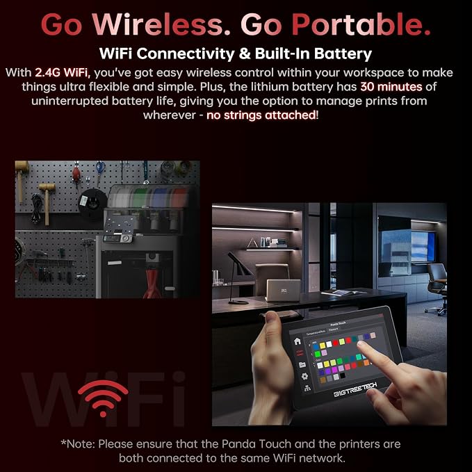 BIGTREETECH Panda Touch Compatible with Bambu-Lab P1P P1S X1C X1E A1 Mini 3D Printers Upgrade Touch Screen Kit Support Multi-Printers Management 2.4G WiFi Wireless Connection