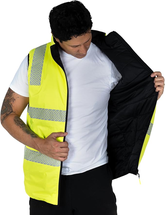 JORESTECH Reversible Insulated Hi-Visibility Safety Vest, ANSI/ISEA 107-2020 Class 2 Type R