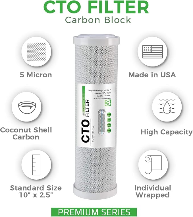iSpring F4AKUS Standard 6-Stage Reverse Osmosis RO Systems 6-Month Replacement Cartridge Pack Set, w/Sediment, CTO, GAC and Alkaline Mineralization, pH+, 10" X 2.5", Fits PH100, RCC7AK, Made in USA