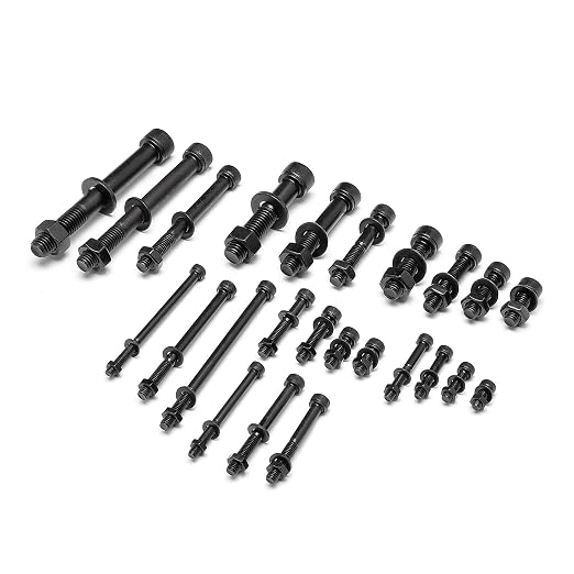 434PCS M5 M6 M8 M10 M12 Metric Bolt Assortment 12.9 Grade Cylindrical Head Screws Nuts and Washers Hex Socket Head Cap Machine Screws Kit