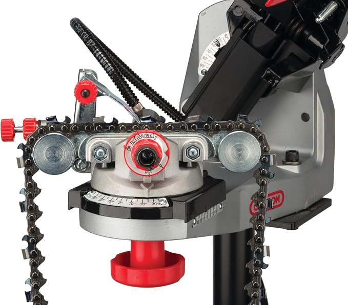 Oregon Professional 120-Volt Bench Grinder with Hydraulic Clamping, Universal Saw Chain Sharpener, for All Chainsaw Chains (620-120)