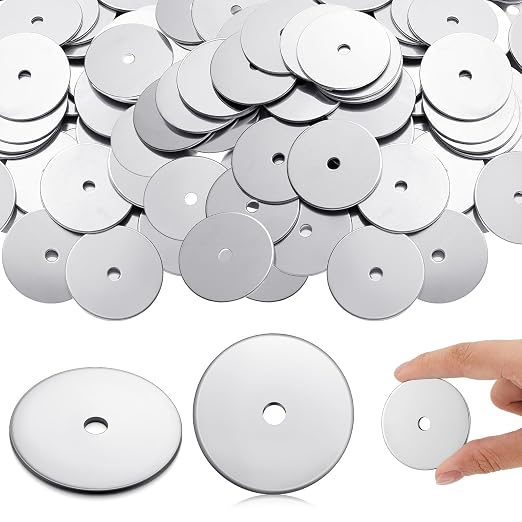 Yaocom 100 Pieces 1/4" x 2" Zinc Fender Washers Thickness 2mm Fender Washers for Wood and Wet Environment