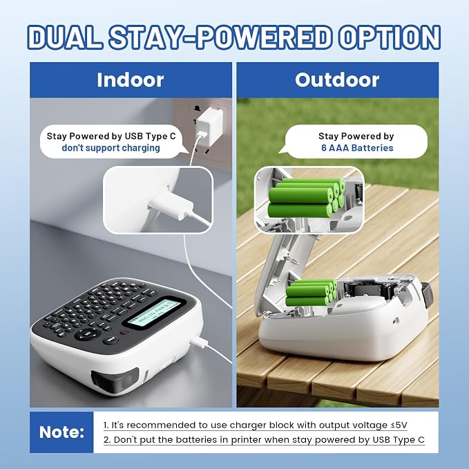 Label Maker Machine with-Tape, Label Maker Waterproof-Labels, Keyboard Labeler Machine Portable, D210S Desktop Labelmaker Multiple Symbols for Home Small Business Kids Teachers School Supplies