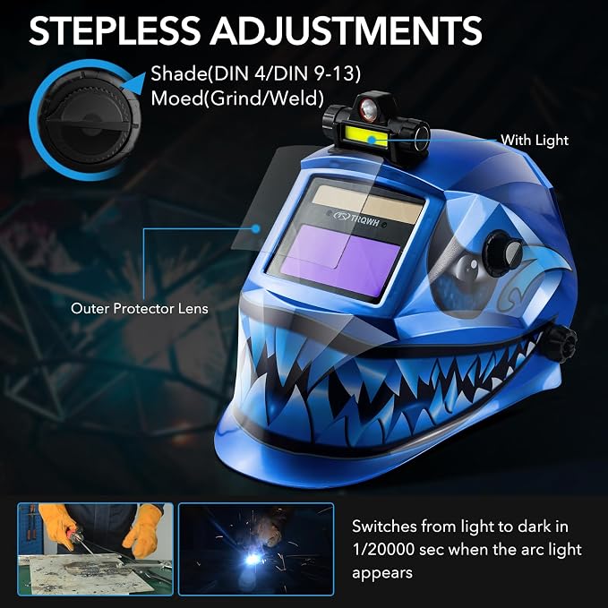 TRQWH Portable Welder Machine 110V ARC Handheld Welder & Auto Darkening Welding Helmet