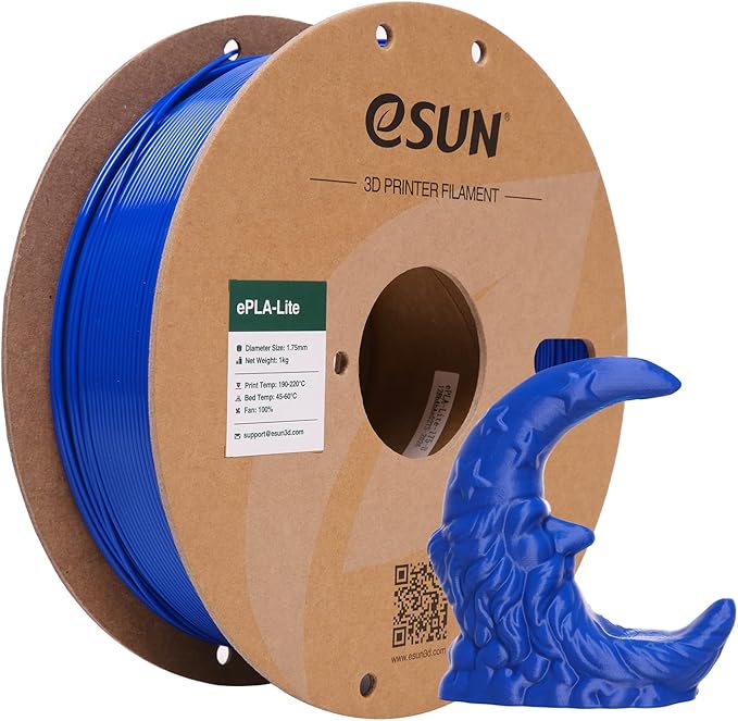 eSUN PLA Filament 1.75mm, High Toughness 3D Printer Filament Upgraded PLA Filament, Dimensional Accuracy +/- 0.03mm, 1KG Cardboard Spool (2.2 LBS) 3D Printing Filament for 3D Printers, Blue