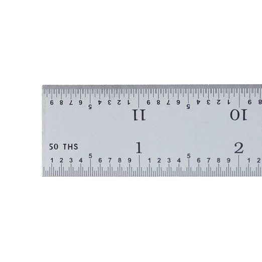 PEC Tools 24" Rigid Metal Ruler, Made from High-Quality Carbon Steel with Satin Chrome Finish, 16R Graduation (1/32", 1/64", 1/50", 1/100"), Trusted by Professionals, Made in USA
