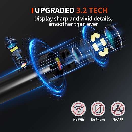 Dual Lens Borescope Inspection Camera 1920P HD Endoscope Camera with Light, 4.3" IPS Screen, 11.5FT Flexible Cable, IP67 Waterproof Snake Cam for Car Engine Mechanic Tools, Gift for Men