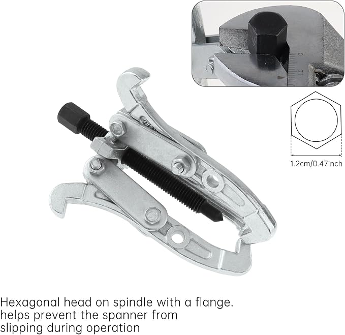 ChgImposs 3 Inch 3-Jaw Gear Puller, 2 Jaw 3 Jaw Puller for Pulley Gears Bearings and Flywheels, Heavy Duty Pulley Puller with Reversible Jaws, High Carbon Steel Removal Tool Bearing Puller Tool