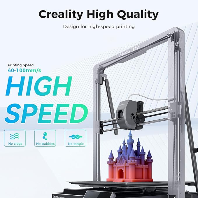 Creality 3D Printer Filament 1.75mm, Rainbow PLA+ Plus Pro Filament Toughness Upgraded, Dimensional Accuracy ±0.02mm, Fit Most 3D Printers, 4 Pack 1kg Spool(2.2lbs), Rainbow
