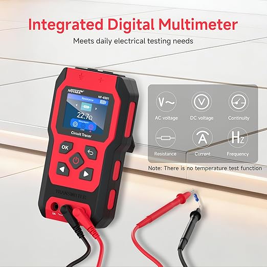 NOYAFA NF-8301 Circuit Tracer - Underground Circuit Breaker Finder & Digital Multimeter, 8 Level Sensitivity Adjustment, Rechargeable Wire Tracer for Fuses, Irrigation, Wall Wires
