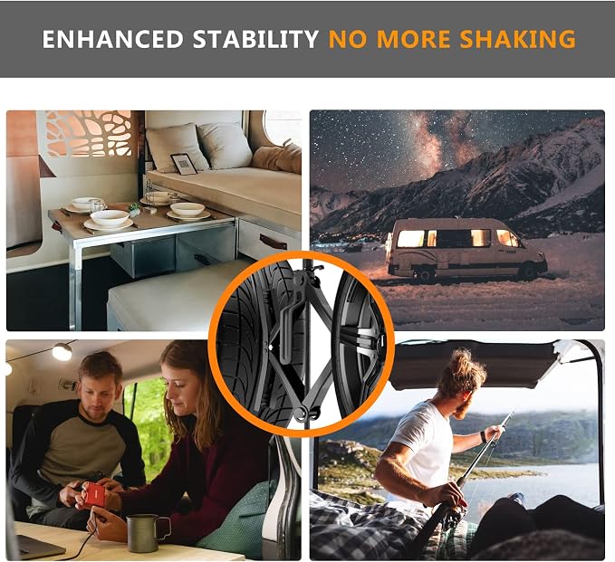 Proud Panda Small Camper Wheel Chock Shaped RV Stabilizer for Travel Trailer,Anti-Move Tire Wheel Chock with Accessories-Pair,Heavy Duty Truck RV Tire Scissor Locking X Chock,Fit for 2” to 10”