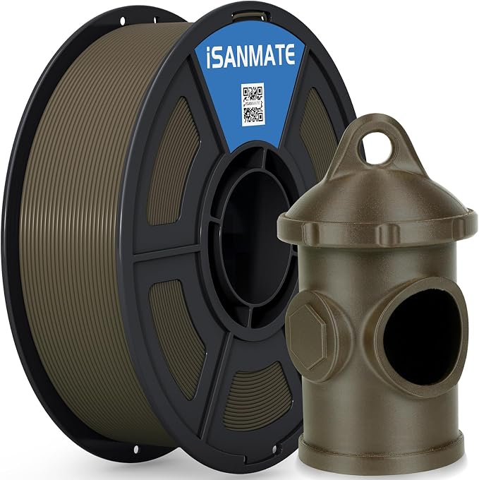 iSANMATE 3D Printer Filament ASA Champagne Gold, UV & Weather Resistant ASA Filament Perfect for Outdoor Functional Parts, for Bambu Lab 3D Printers,AMS,AMSLite, 1kg Spool (2.2lbs)