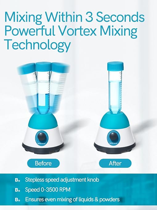 Mini Vortex Mixer, 0-3500RPM Touch Function Lab Vortex Shakers & Paint Mixer for Acrylic Paint, Nail Polish, Tattoo Ink, Gel Polish, Eyelash Adhesives & Test Tubes, Vortex Paint Mixer Machine
