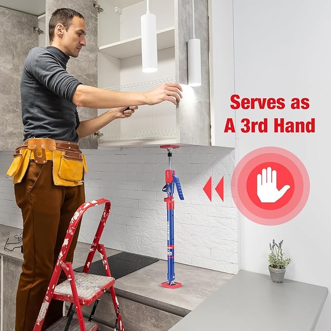 WORKPRO Cabinet Jack Support Pole, 23-5/8" to 45-1/4" Steel Telescopic Quick Support Rod Adjustable 3rd Hand Support System with 154 lbs Capacity for Cabinet Jack, Drywall Jack& Cargo Bars, 4-Pack