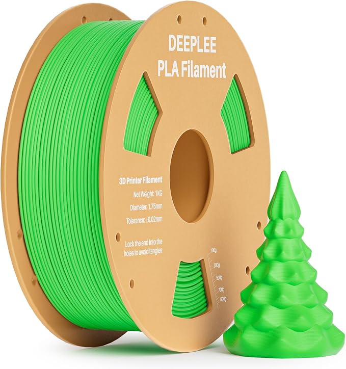 PLA 1.75mm 3D Printer Filament, Dimensional Accuracy +/- 0.02mm, Neatly Wound, No Clogging, Vacuum Package, Fits for Most FDM 3D Printers, Cardboard Spool 1kg Neon Green