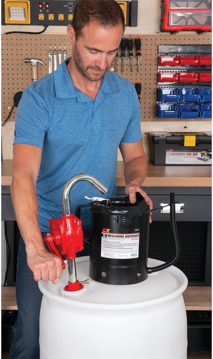 Performance Tool W54270 Rotary Barrel Pump, Pumps Light to Medium Viscosity Oils, 3 Piece Suction Pipe, 30-55 Gallon Barrels, Bung Adapter