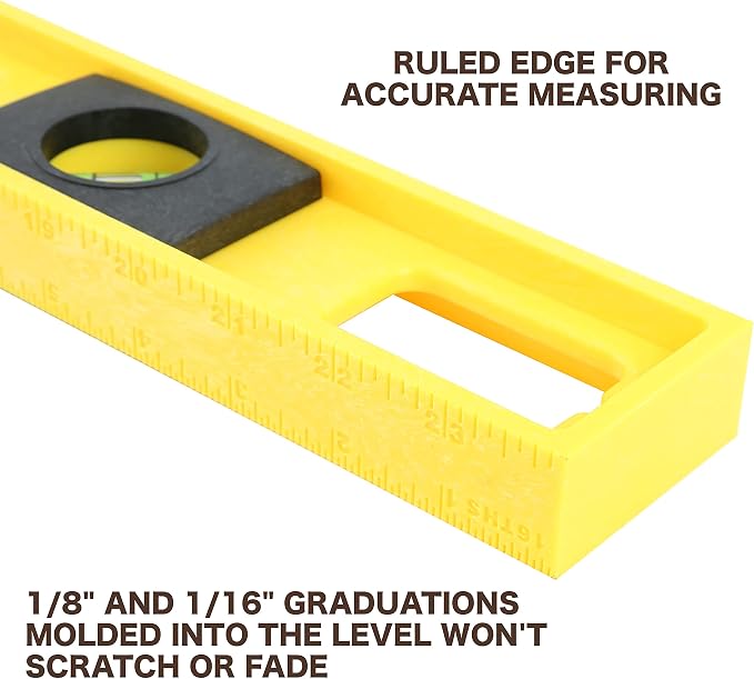 Polystyrene 2 Ft Level, 24 Inch Level Made in USA, Won’t Scratch Surfaces