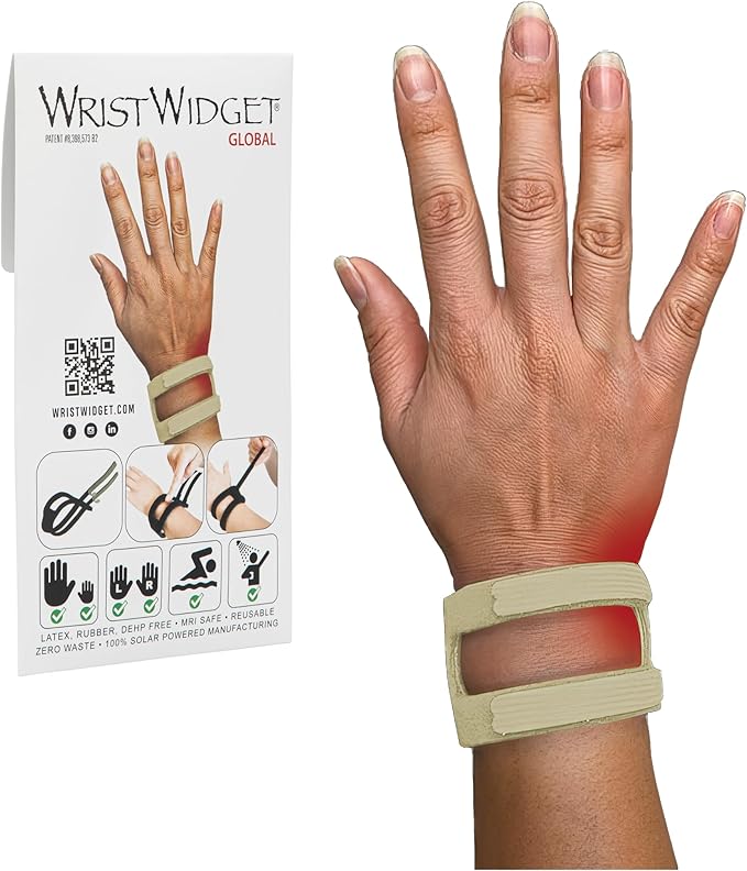 WristWidget® (Tan Adjustable Wrist Brace for TFCC Tears, One Size fits most. For Left and Right Wrists, Support for Weight Bearing Strain, Exercise
