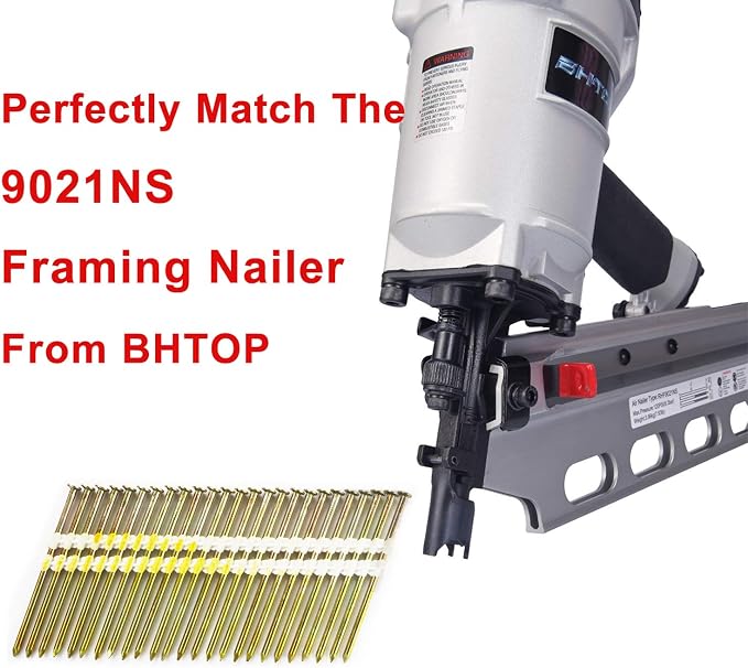 3 1/4 Inch Framing Nails, 21 Degree EG Smooth Shank Plastic Collated Nails for Framing Nailer, 3 1/4 x .131,(1000 per Box)