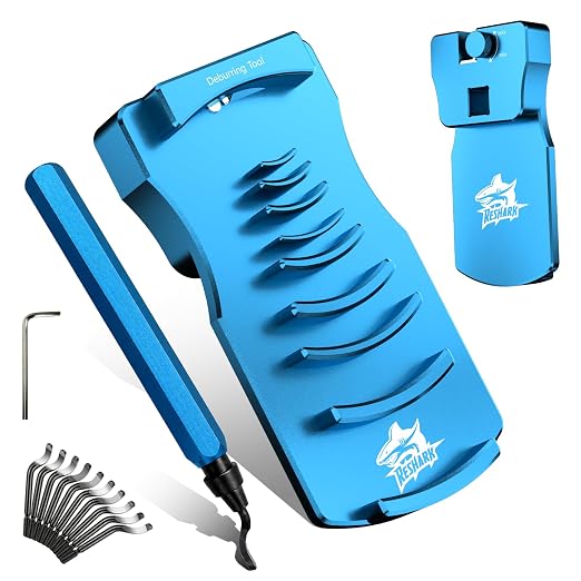9-in-1 Inner-Outer PVC Pipe Deburring Tool Kit, Adjustable Chamfers PVC Chamfer Tool for 9 Sizes: 0.5 Inch to 4 Inch Plastic Pipes, Professional Effective PVC Pipe Reamer for SCH40 PVC.(Blue)