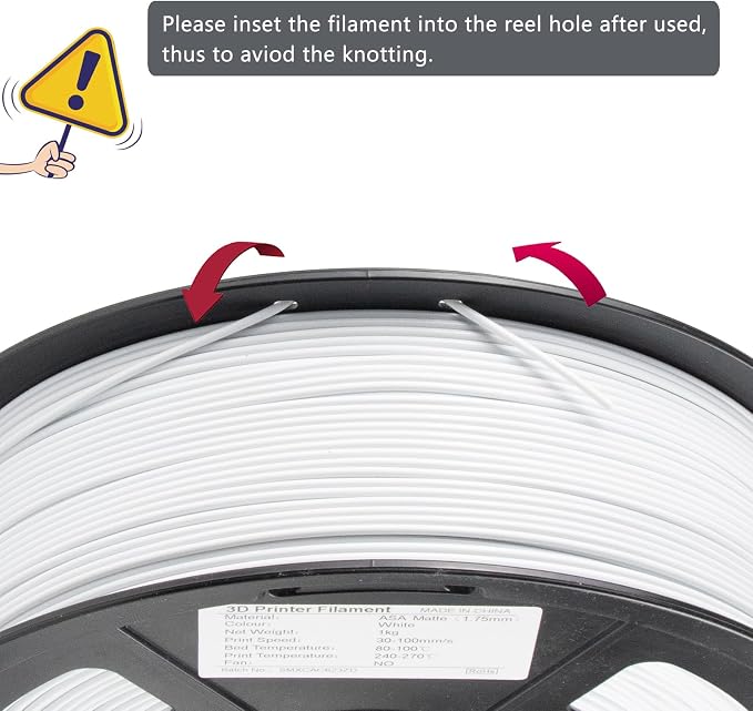 iSANMATE ASA Filament 1.75mm Grayish White 1KG, UV & Weather Resistant 3D Printer Filament Perfect for Outdoor Functional Parts, Dimensional Accuracy +/- 0.02mm, 1kg Spool (2.2lbs)