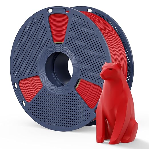Matte PLA Filament 1.75mm, 1kg(2.2lbs) SUNLU 3D Printer Filament, Smooth Matte Finish, Less Brittle, Reduced Layer Line Appearance, Matte Surface Texture, Red