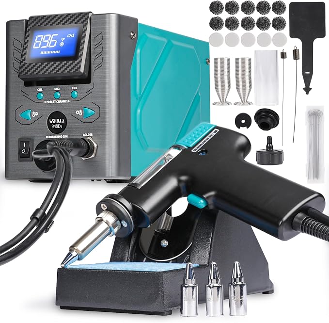 YIHUA 948D-I Desoldering Station 110W High Performance ESD-Safe with Temperature Control 716-896°F Adjustable, 3 Pre-set Channels, °C/°F Conversion, Auto Stand-by, Sleep Mode