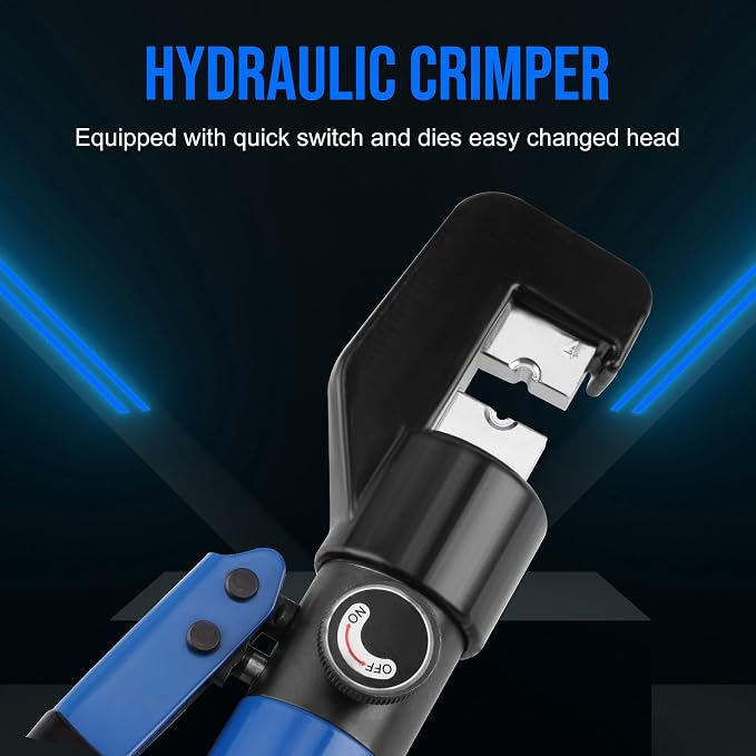 Lichamp Stainless Steel Cable Crimper Hex Lug Tool for 1/8" and 3/16" Rope | Hydraulic swaging crimping tool, hand operated steel wire rope cutter, for cables rigging and fencing applications