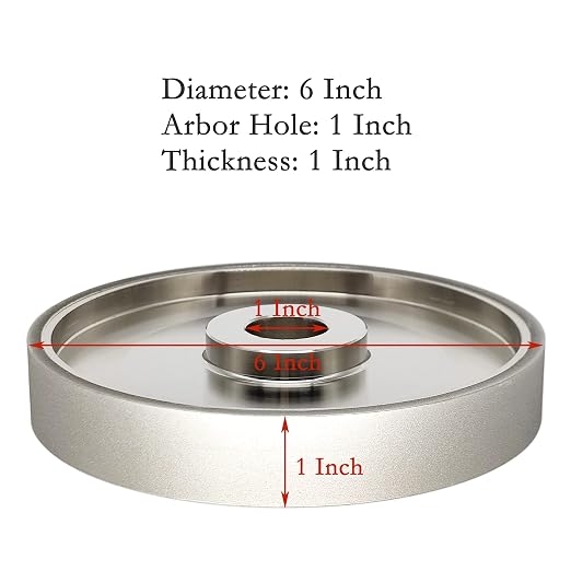 CBN Grinding Wheel 6" Dia x 1" Wide, 1 inch Arbor, Sharpen High Speed Steel Cutting Tools, Diamond Grinding Wheel Grit #600