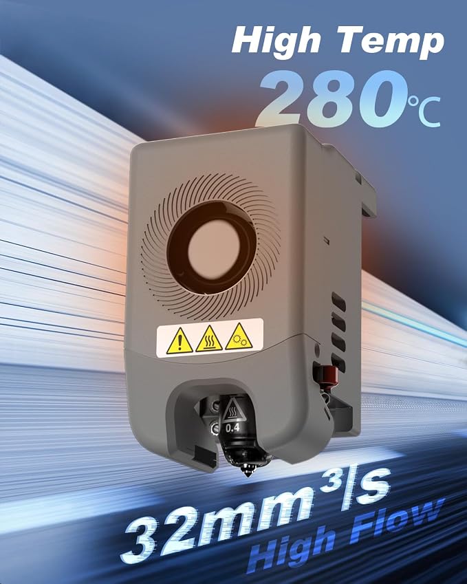 FLASHFORGE Adventurer 5M Series Assembled Extruder Kit | 3S Quick-Detachable Nozzle, Max 280℃ High Temperature, High Flow 32mm³/s Nozzle, For Adventurer 5M/5M Pro