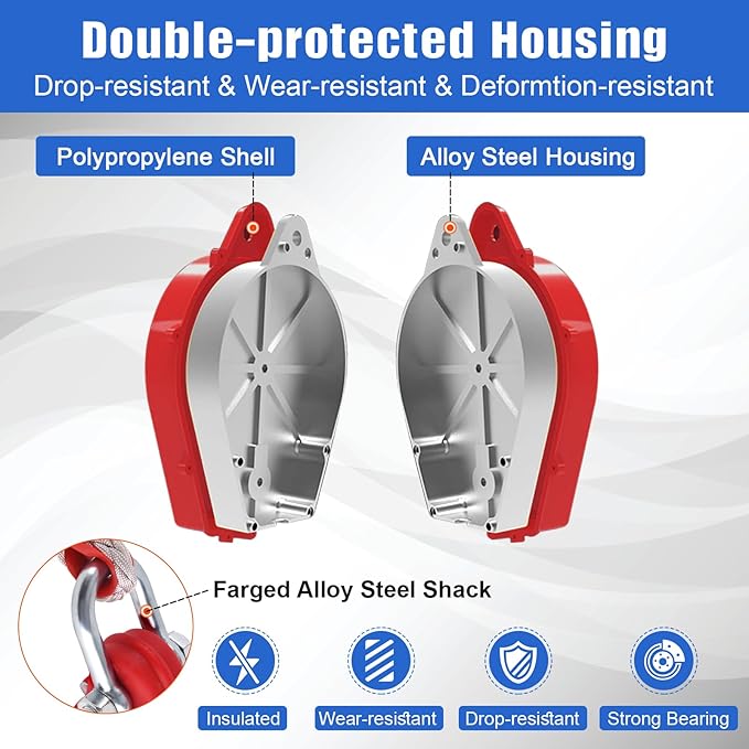 Fall Protection Lanyard Fall Arrest Protector 50Feet Self Retractable Double Locking Gear, Dual Shell Fall Safety Lifeline, Rope for Roofing, Construction, Rescue