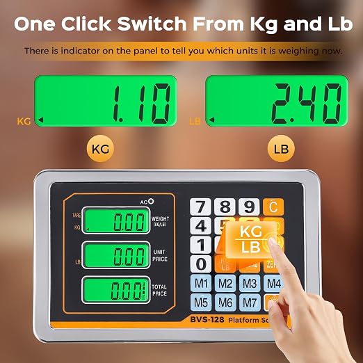 Bonvoisin Digital Platform Scale 660LBs Heavy Duty Floor Scale KG/LB Switchable Postal Shipping Scale for Weighing Packages, Luggage, Suitcases, Boxes