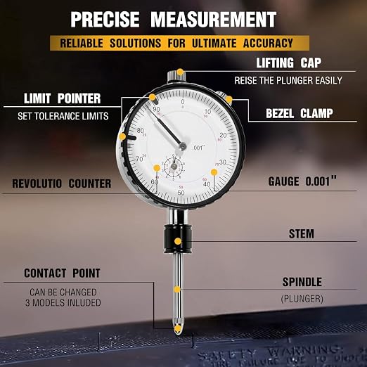 6434 Sleeve Height and Counter Bore Gauge for All Diesel Engines, Cylinder Bore Gauge Range: 0-1.00", Graduation: 0.001", Reading: 0-100