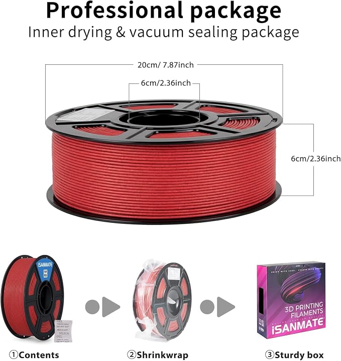 iSANMATE 3D Printer Filament ASA Marble Red Granite, UV & Weather Resistant ASA Filament Perfect for Outdoor Functional Parts, for Bambu Lab 3D Printers,AMS,AMSLite, 1kg Spool (2.2lbs)