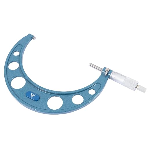 PEC Tools 5-6" Outside Micrometer | Industrial-Grade Precision Measuring Tool, Hardened Steel, High-Accuracy with Ratchet Stop, Carbide-Tipped Measuring Faces