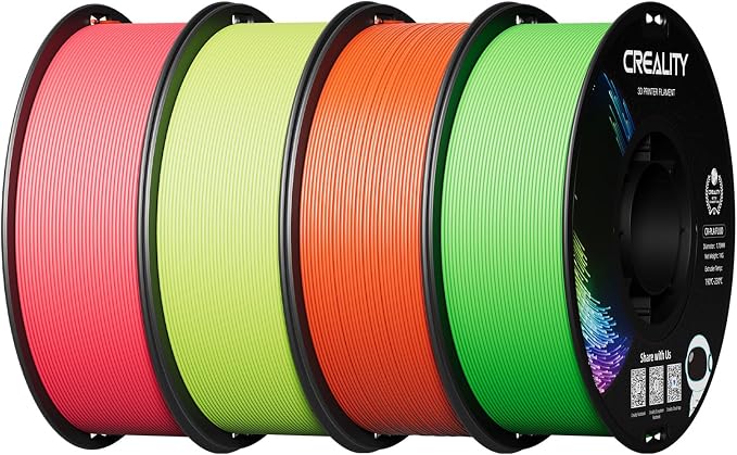 Creality PLA Filament 1.75mm, 3D Printer Filament Bundle, Enhanced Toughness No Warp, Accuracy ±0.03mm Printing for Most 3D Printers